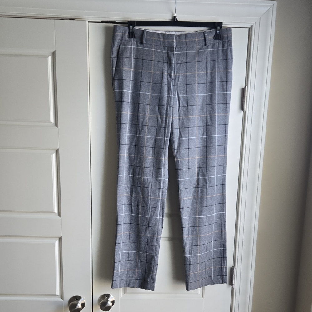 Ann Taylor Gray Plaid Dress Pants